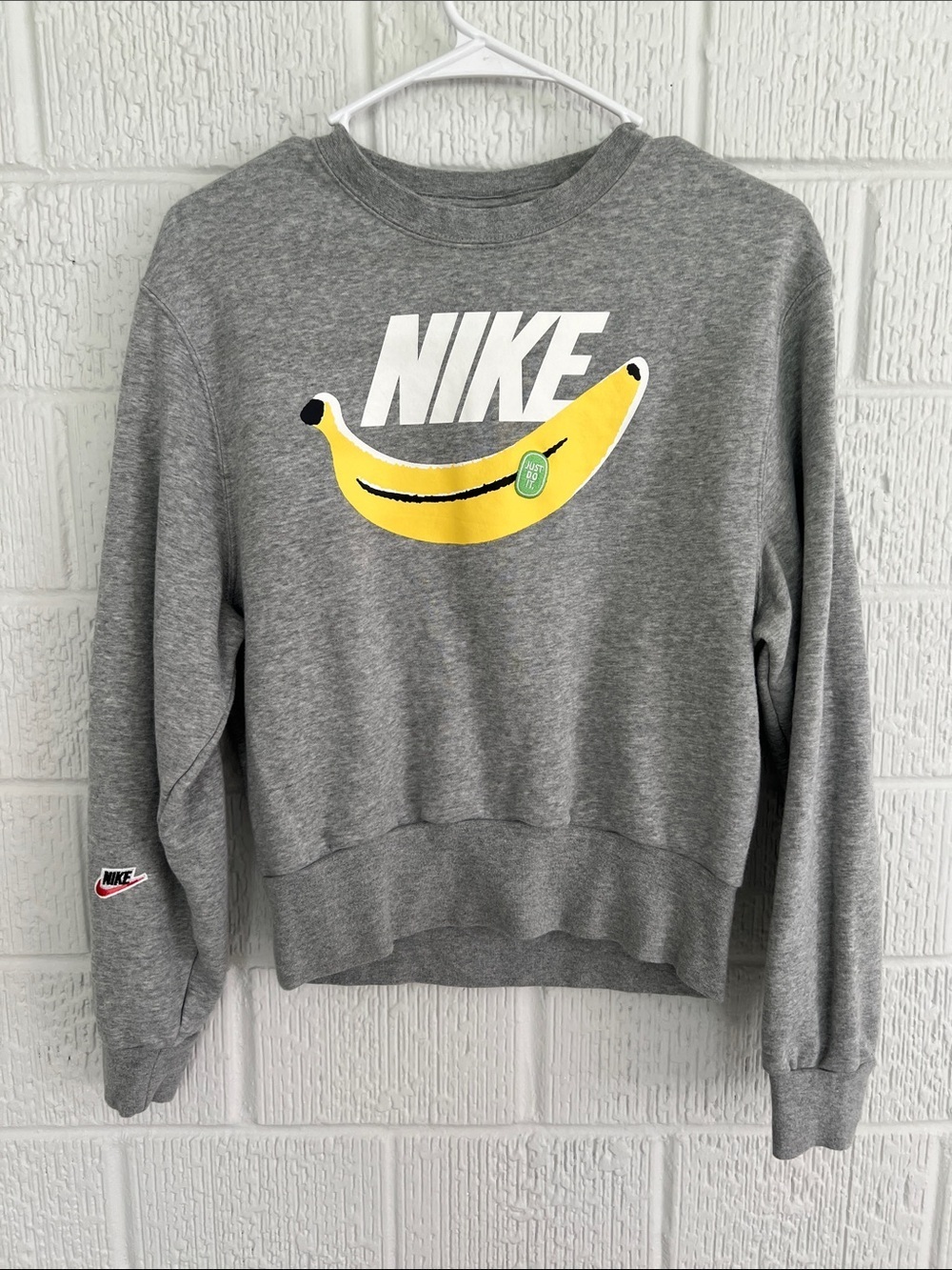 Nike Grey Sweatshirt with Yellow Banana Logo Women’s Like New